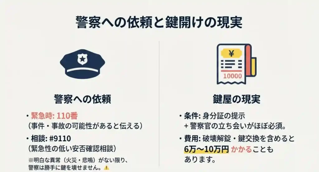 警察への安否確認依頼の手順